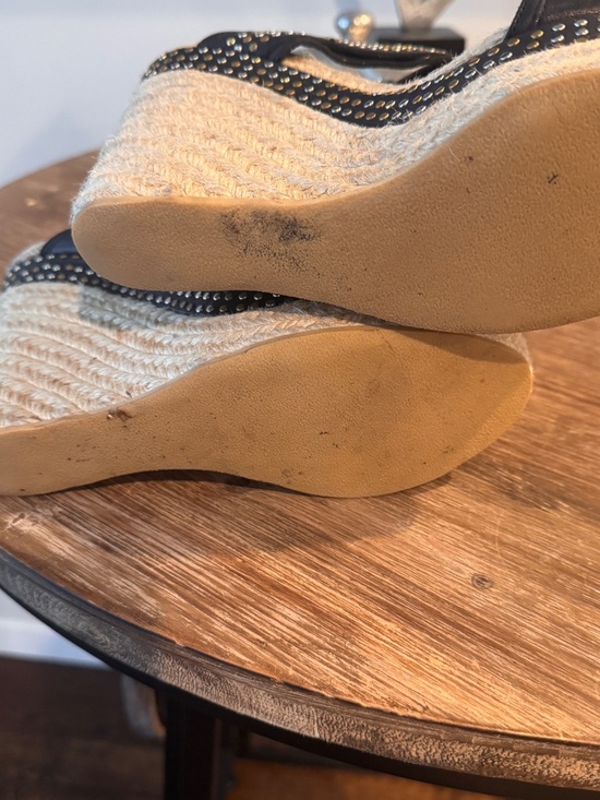 Alexander McQueen Black Studded Wedge Sandal - Picture 10 of 12